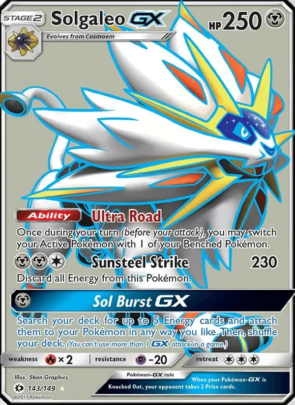Solgaleo GX #143 Sun & Moon PSA 10