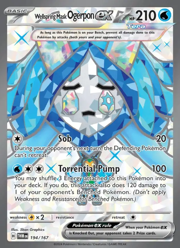 Wellspring Mask Ogerpon ex #194 Twilight Masquerade PSA 10