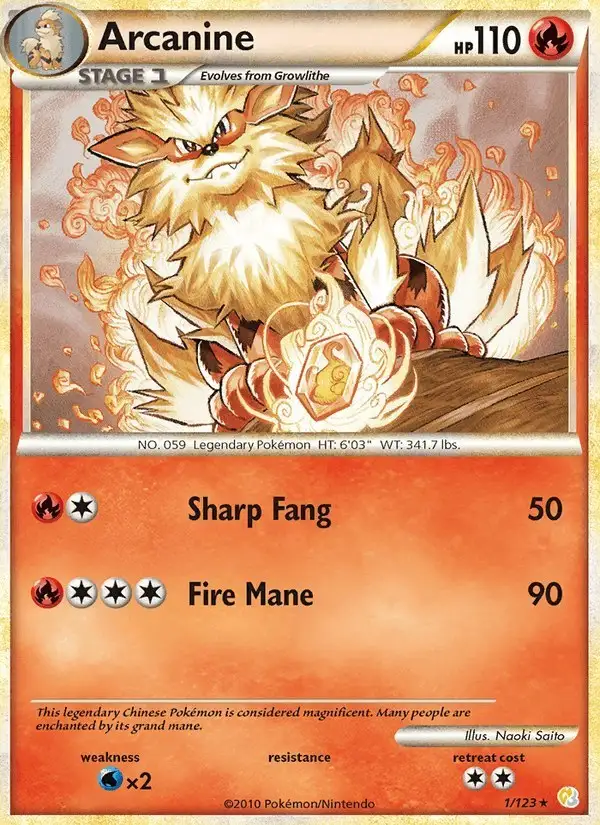 Arcanine #1 HeartGold SoulSilver PSA 10