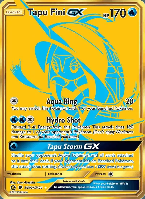 Tapu Fini-GX #SV92 Hidden Fates Shiny Vault PSA 10