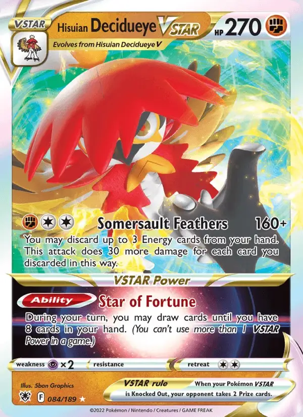 Hisuian Decidueye VSTAR #084 Astral Radiance PSA 10