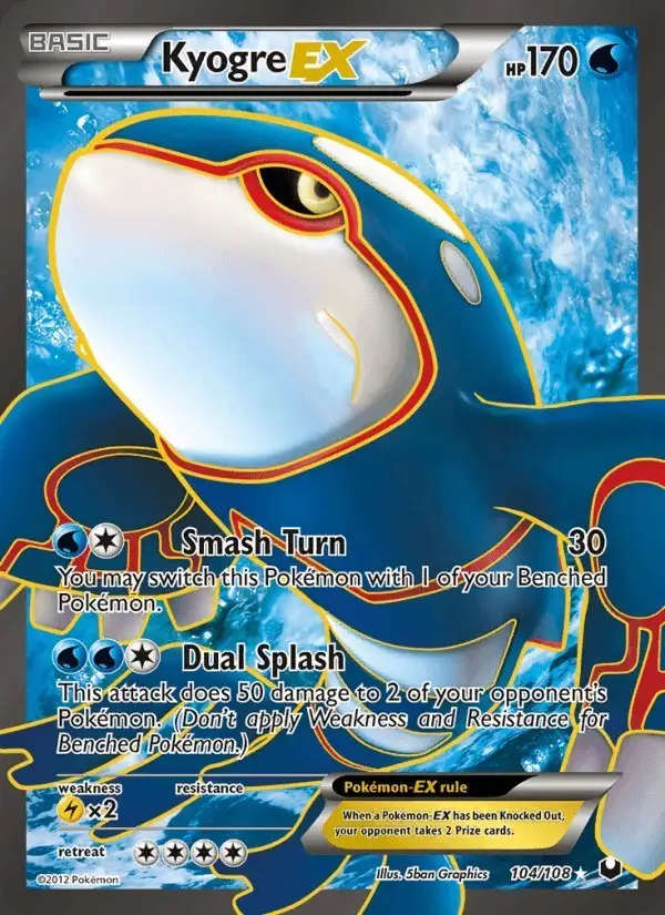 Kyogre-EX #104 Dark Explorers PSA 10