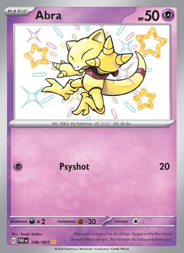 Abra #148 Paldean Fates PSA 10