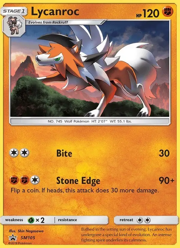 Lycanroc #SM105 SM Black Star Promos PSA 10