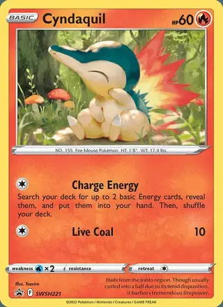 Cyndaquil #SWSH221 SWSH Black Star Promos PSA 10