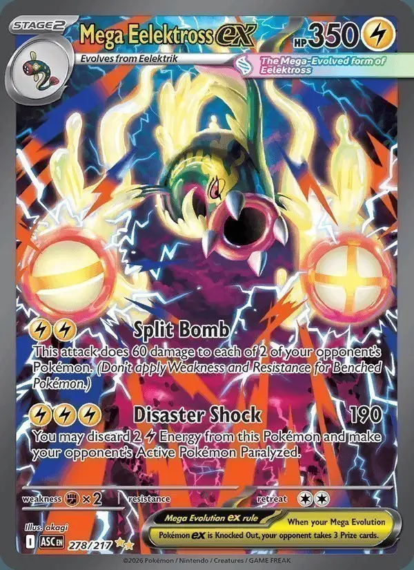 Mega Eelektross ex #278 Ascended Heroes PSA 10