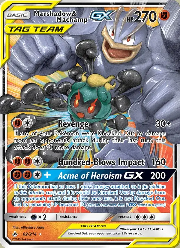 Marshadow & Machamp GX #82 Unbroken Bonds PSA 10