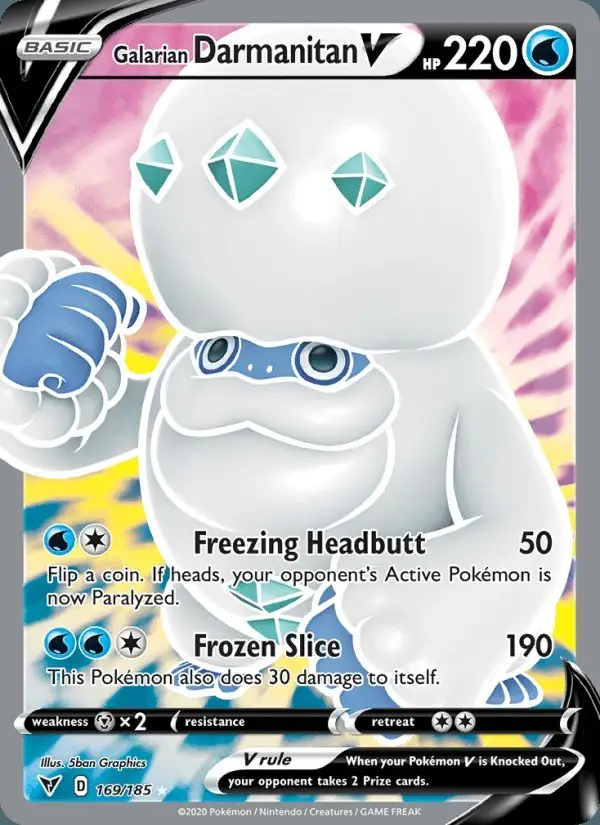 Galarian Darmanitan V #169 Vivid Voltage PSA 10