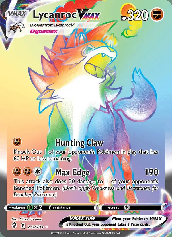 Lycanroc VMAX #213 Evolving Skies PSA 10