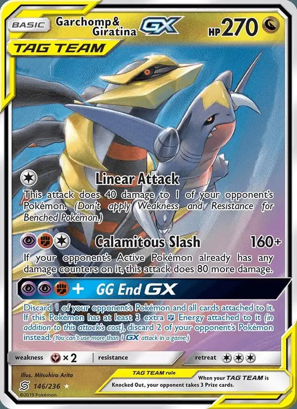 Garchomp & Giratina GX #146 Unified Minds PSA 10