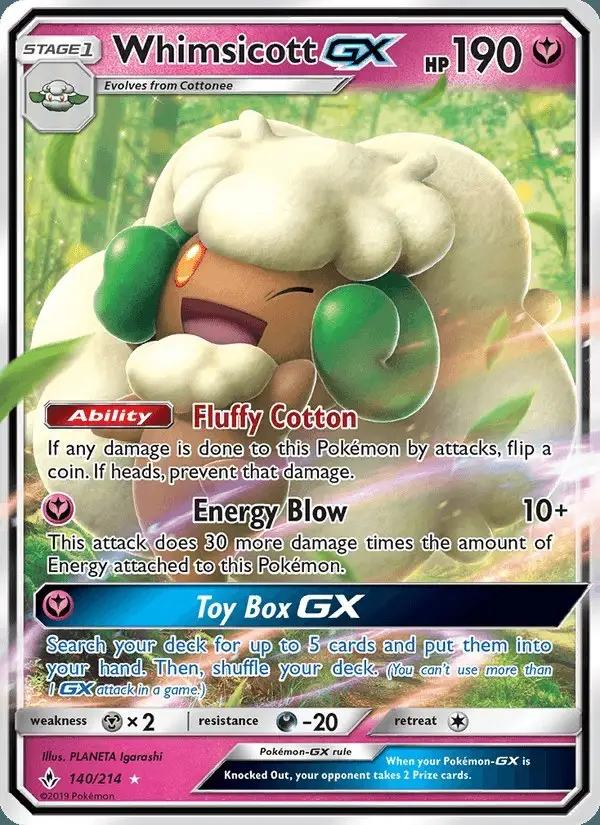 Whimsicott GX #140 Unbroken Bonds PSA 10