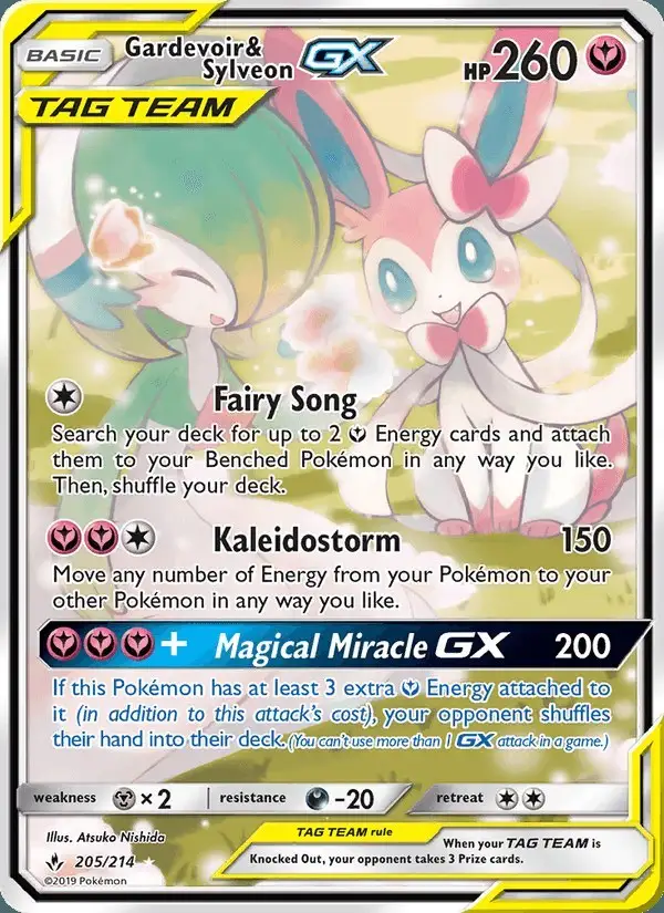 Gardevoir & Sylveon GX #205 Unbroken Bonds PSA 10