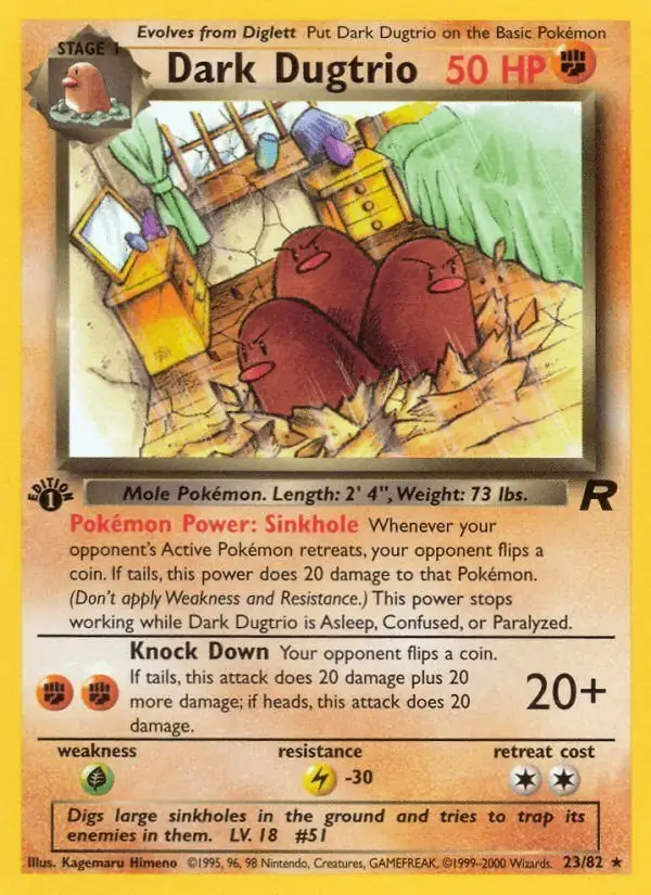 Dark Dugtrio #23 Team Rocket PSA 10