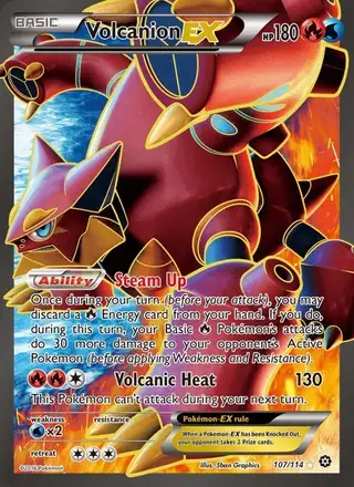 Volcanion EX #107 Steam Siege PSA 10