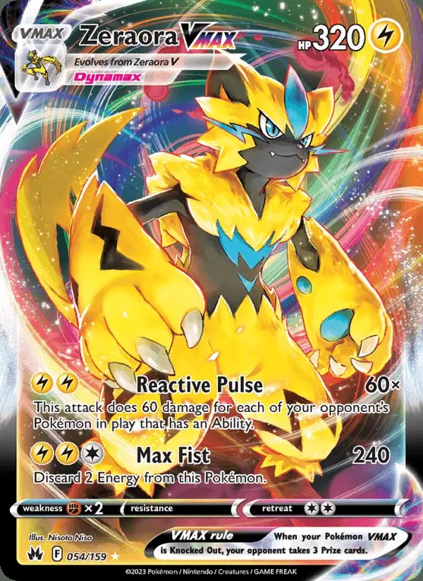 Zeraora VMAX #054 Crown Zenith PSA 10