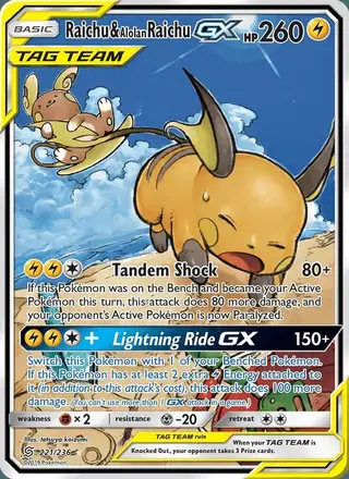 Raichu & Alolan Raichu GX #221 Unified Minds PSA 10