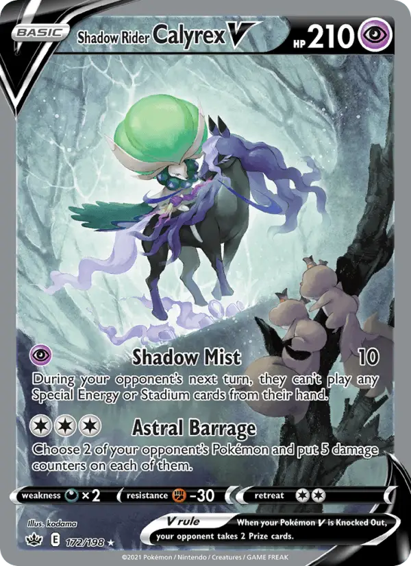 Shadow Rider Calyrex V (Full Art) #172 Chilling Reign PSA 10