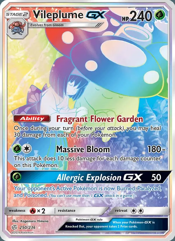 Vileplume GX #250 Cosmic Eclipse PSA 10
