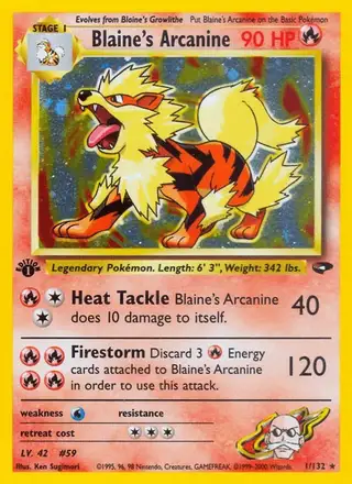 Blaine's Arcanine #1 Gym Challenge PSA 10