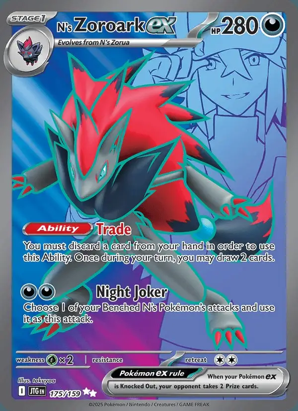 N's Zoroark ex #175 Journey Together PSA 10