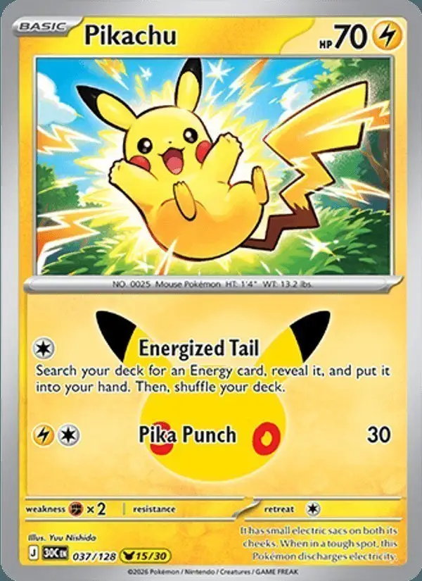 Pikachu #037 30th Celebration PSA 10