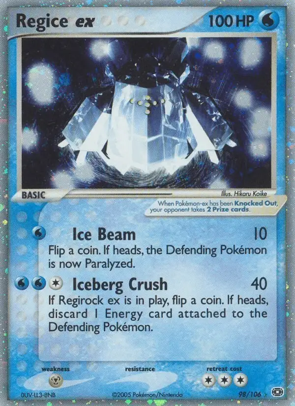 Regice ex #98 Emerald PSA 10