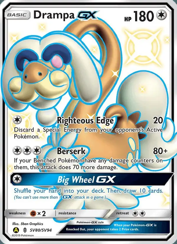 Drampa-GX #SV80 Hidden Fates Shiny Vault PSA 10