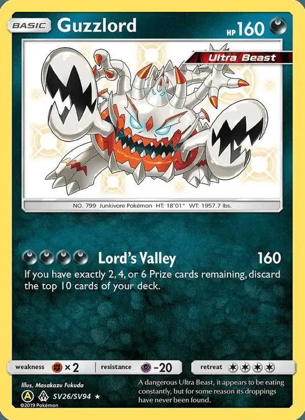 Guzzlord #SV26 Hidden Fates Shiny Vault PSA 10