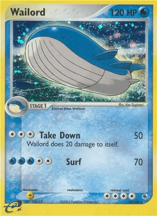 Wailord #14 Ruby & Sapphire PSA 10