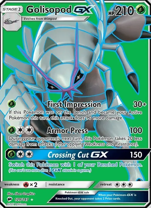 Golisopod GX #129 Burning Shadows PSA 10