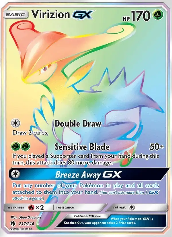 Virizion GX #217 Lost Thunder PSA 10