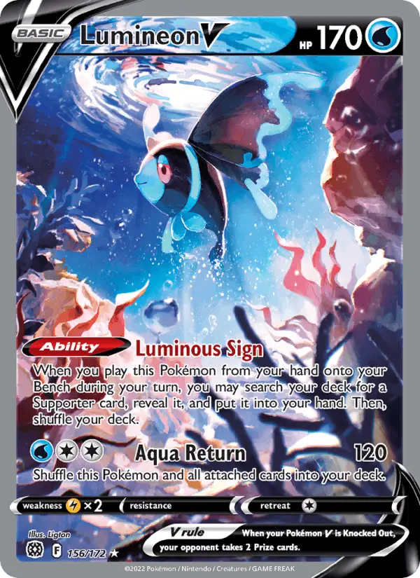 Lumineon V (Full Art) #156 Brilliant Stars PSA 10