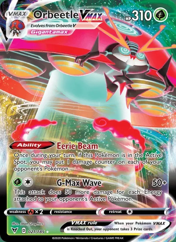 Orbeetle VMAX #21 Vivid Voltage PSA 10