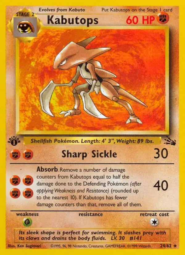 Kabutops #24 Fossil PSA 10