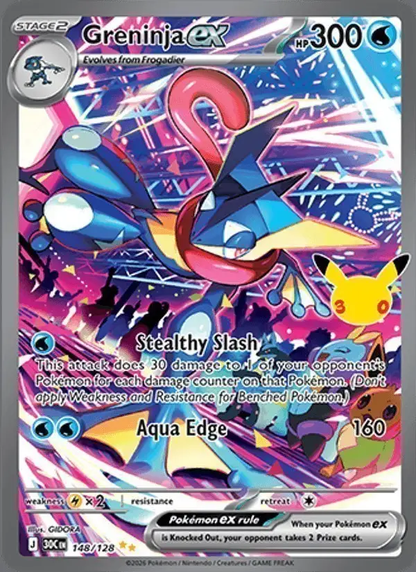 Greninja ex #148 30th Celebration PSA 10