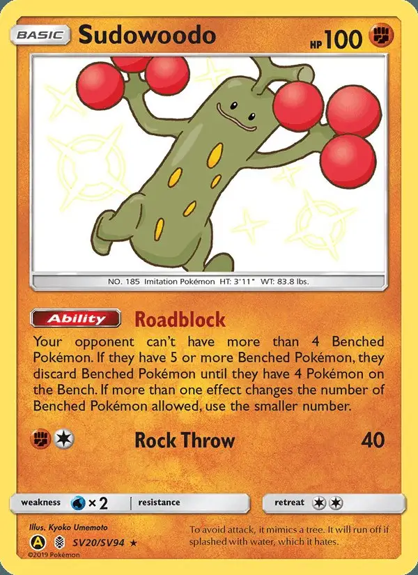 Sudowoodo #SV20 Hidden Fates Shiny Vault PSA 10
