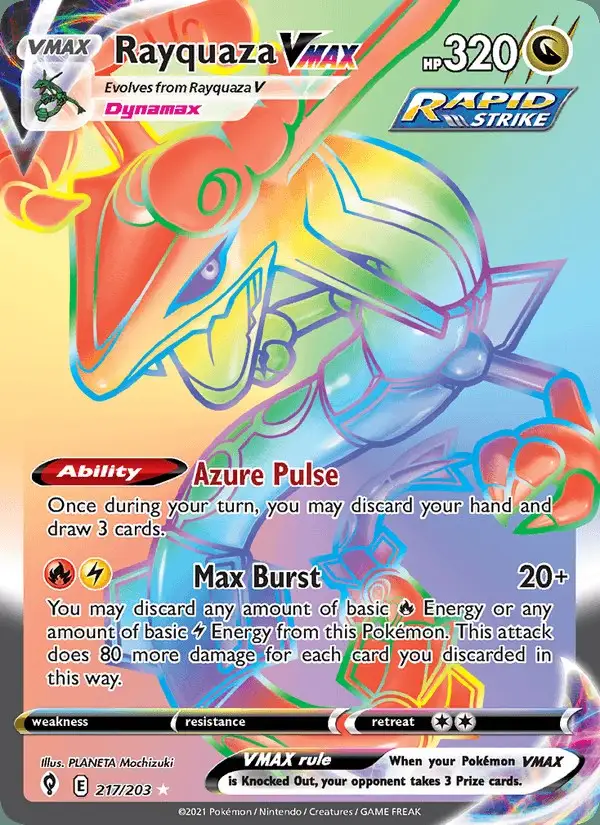 Rayquaza VMAX #217 Evolving Skies PSA 10