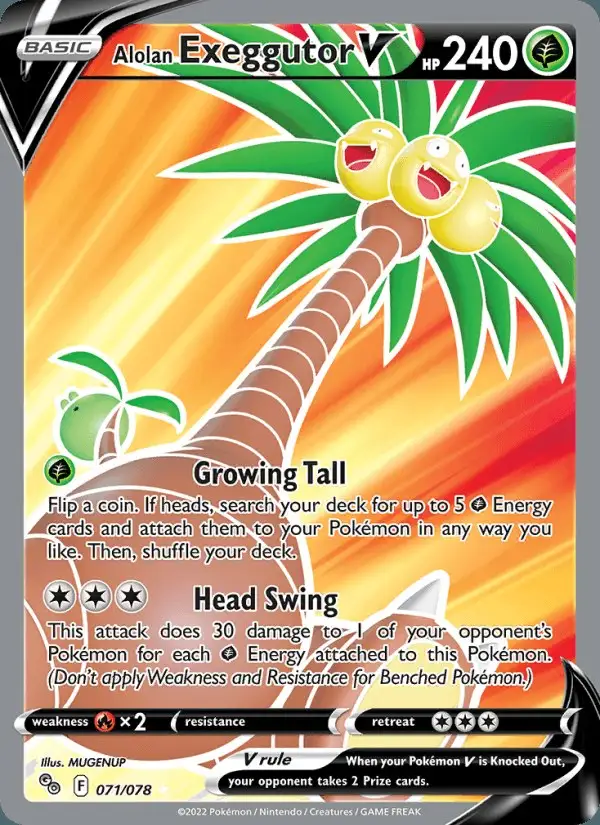 Alolan Exeggutor V #071 Pokémon GO PSA 10