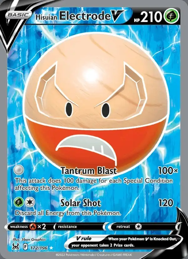 Hisuian Electrode V #172 Lost Origin PSA 10