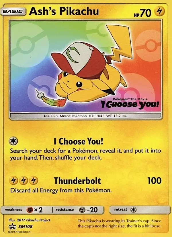 Ash's Pikachu #SM108 SM Black Star Promos PSA 10