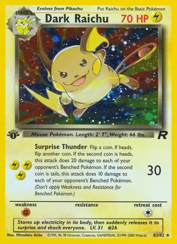 Dark Raichu #83 Team Rocket PSA 10