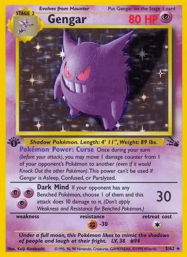 Gengar #5 Fossil PSA 10
