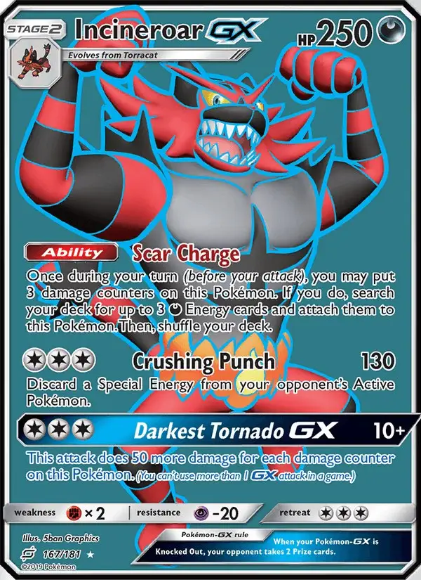 Incineroar GX #167 Team Up PSA 10
