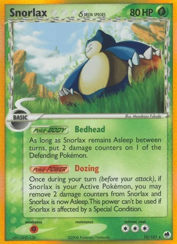 Snorlax δ #10 Dragon Frontiers PSA 10