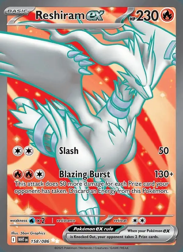 Reshiram ex #158 White Flare PSA 10