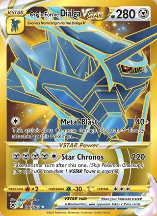 Origin Forme Dialga VSTAR #210 Astral Radiance PSA 10