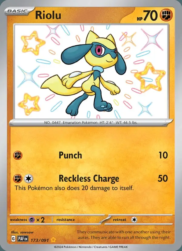 Riolu #173 Paldean Fates PSA 10