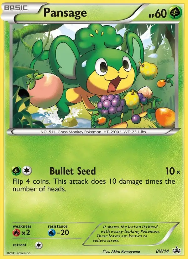 Pansage #BW14 BW Black Star Promos PSA 10
