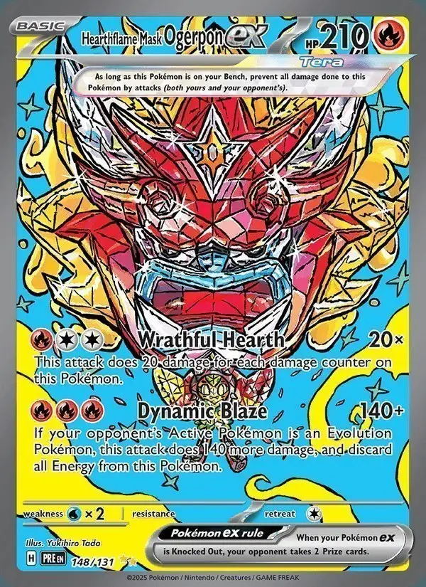 Hearthflame Mask Ogerpon ex #148 Prismatic Evolutions PSA 10