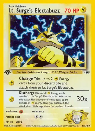 Lt. Surge's Electabuzz #6 Gym Heroes PSA 10